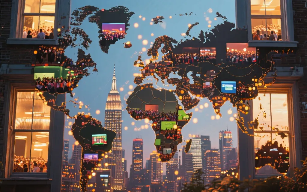 跨时区的线上线下观赛拼图：不同房间与城市光点连接成一张地图