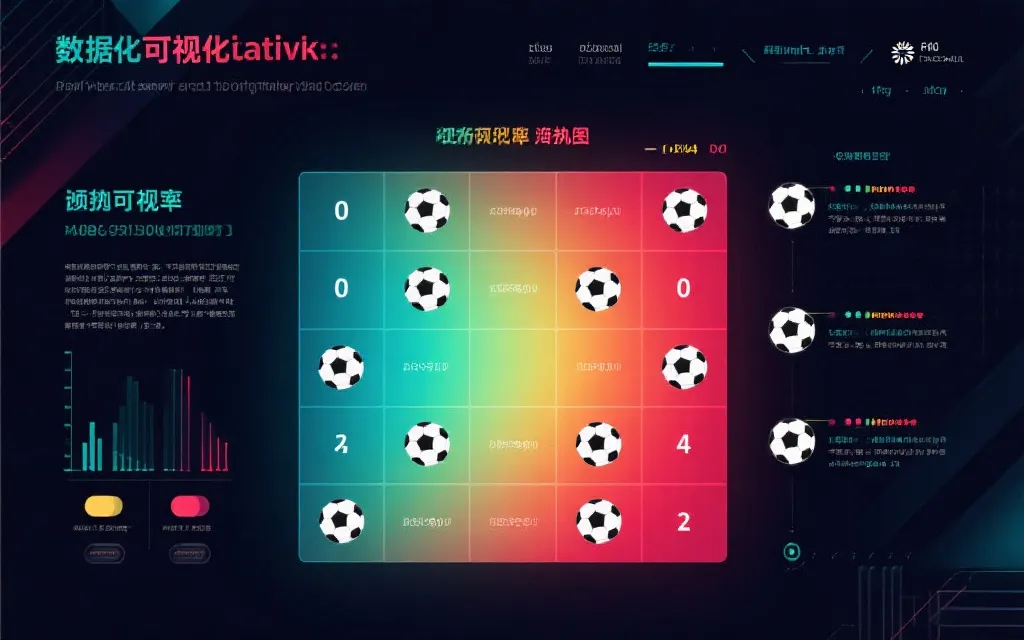 比分概率热力图示意：0-0到4-4的矩阵高亮最可能比分